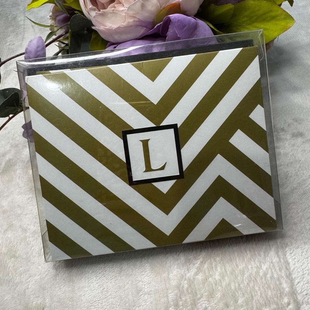 NEW Gold and White Chevron Monogrammed Thank You Cards